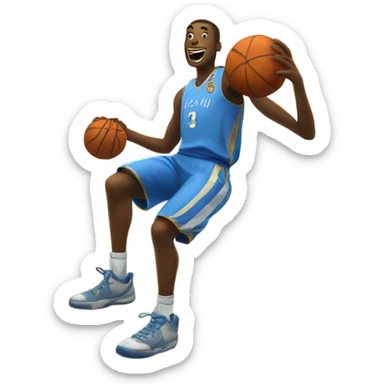 Basketball player falling off a cliff sticker
