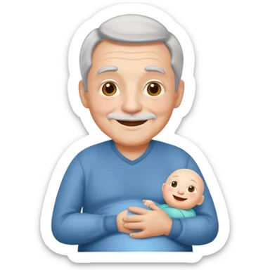 Pregnant grandpa sticker