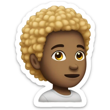 Light skin boy with short Afro  sticker