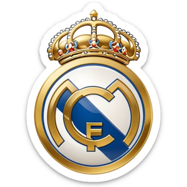 real madrid logo with crying emjoi sticker