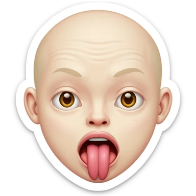 ugly 🥺👀 emoji with tongue out sticker