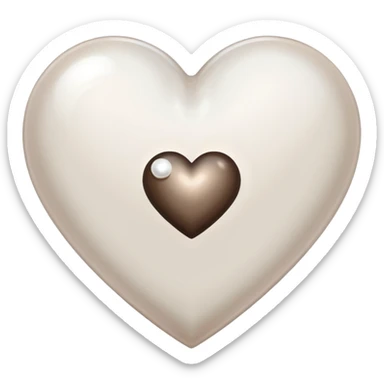 Pearl pale dark brown Transparent Heart sticker