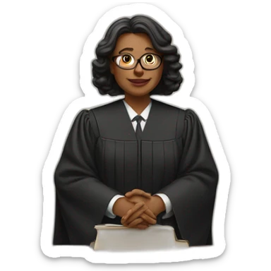 judge shows heart by her hands sticker