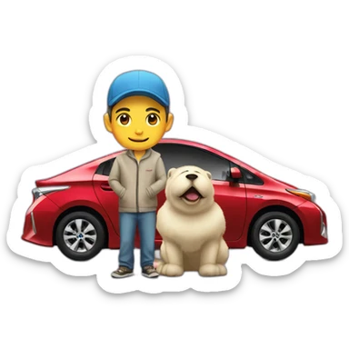 Hubrid boy and Toyota Prius sticker