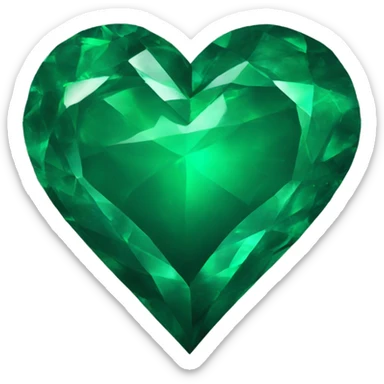 emerald green heart sticker