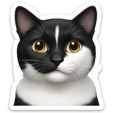 a black and white cat sticker