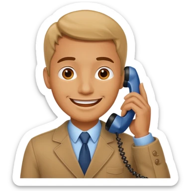 man talking on the phone sticker