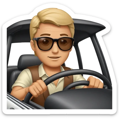 hombre conduciendo un coche sticker