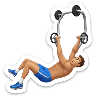 man laying down bicycle-crunches exercise sticker