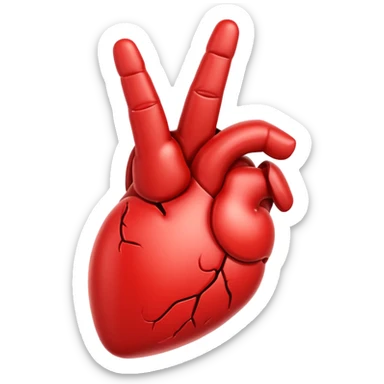 Heart with middle finger only sticker