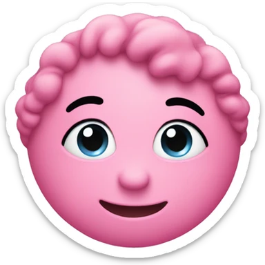 pink hearts with flirty face  sticker