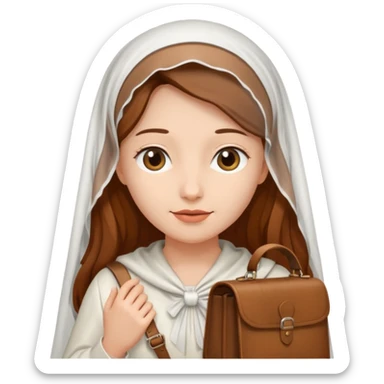 Woman + veil + satchel. sticker