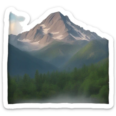 a photo frame of a mountain  sticker
