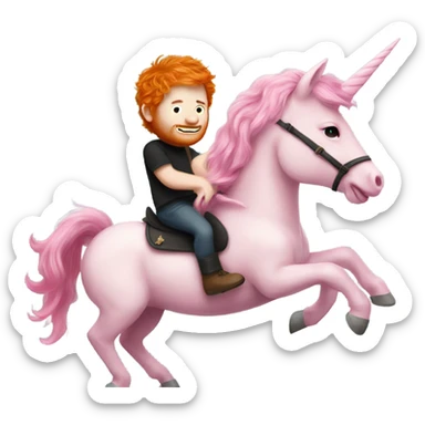 ed sheeran riding pink unicorn  sticker