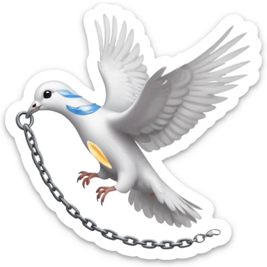 Freedom, the dove flies away, the chains are broken sticker