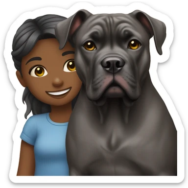 Little girl and cane corso sticker