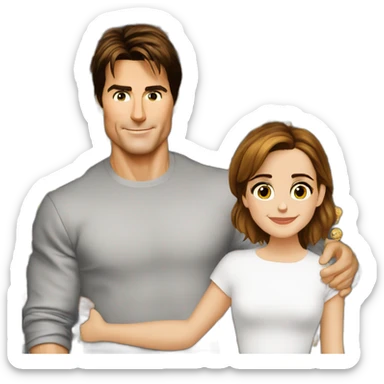 Emma Watson qui fait un bisous à Tom Cruise sticker