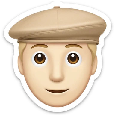 Single beige Kangol 504 flat cap hat, isolated object, iOS emoji style, no person wearing it, light tan color sticker