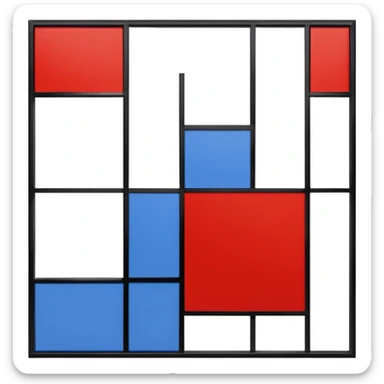 Piet Mondrian, Composition with Red Blue and Yellow painting  sticker