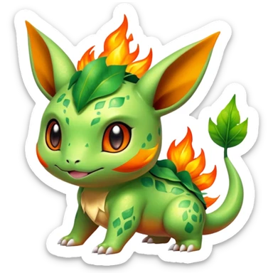 Shiny Exotic Bulbasaur-Leafeon-Charmander-Hybrid-Creature sticker