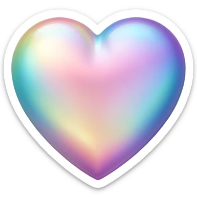 Pastel gradient hue iridescent heart sticker
