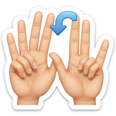 Make the 67 emoji with the two hands making the 67 meme sticker