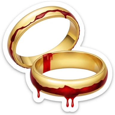 2 bloody wedding rings sticker