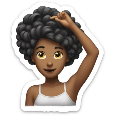 Girl flipping her hair with her hand sticker