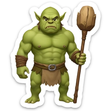 Ogre full body with stick sticker