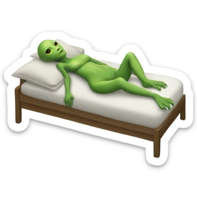 a Reptilian alien woman, full body, sleeping sticker