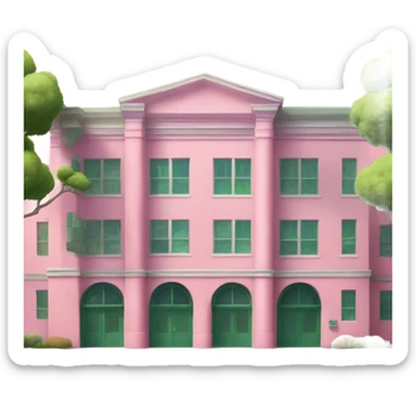 pink and green school sticker
