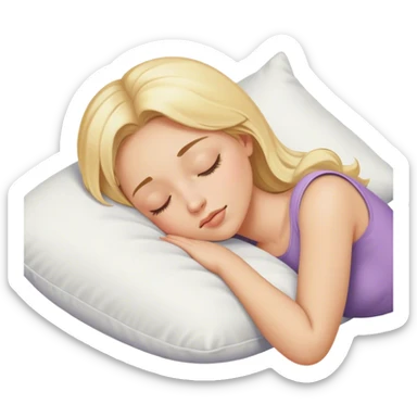 Blonde girl sleeping on a pillow sticker