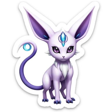 Shiny Exotic Badass Mystical Mysterious Gothic Espeon-Absol-Pokémon-Fakémon-hybrid-creature (full body) sticker