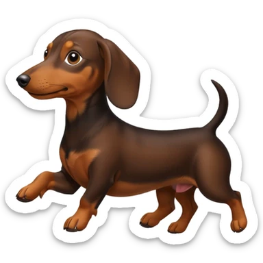 Dachshund dog escaping sticker