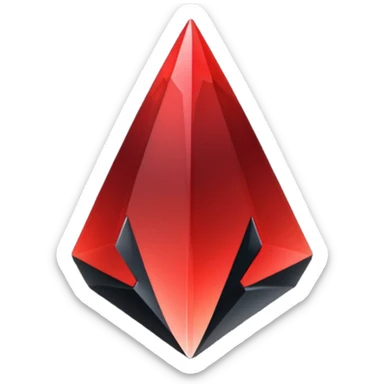obsidian shard with a black-red-crimson gradient, sharp and glossy sticker