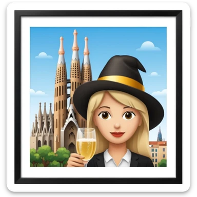 barcelona with sagrada familia sticker