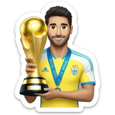 julian alvarez con la copa del mundo sticker