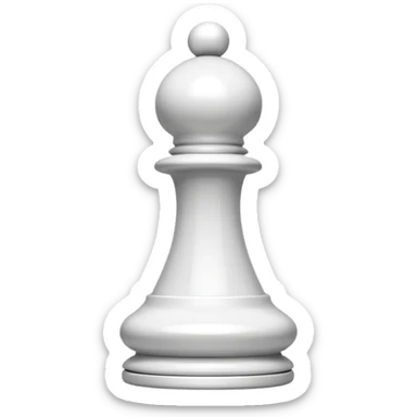 white plastic chess pieces, pawn, white sticker