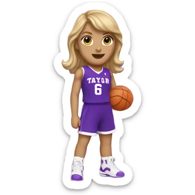 Taylor Swift wearing purple basketball uniform  sticker