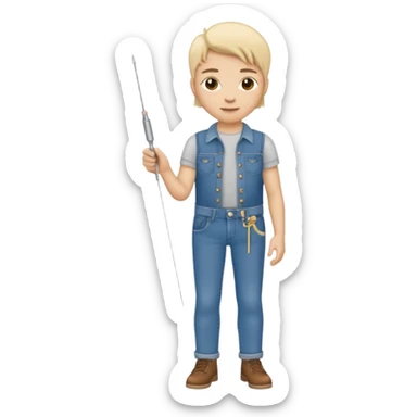 a creative clothing maker with a jeans  sticker