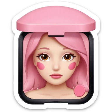 Pink blusher sticker