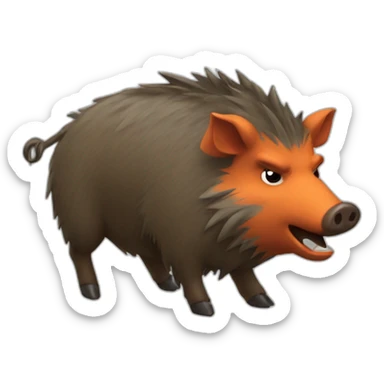 ANGRY wild boar with orange cap sticker