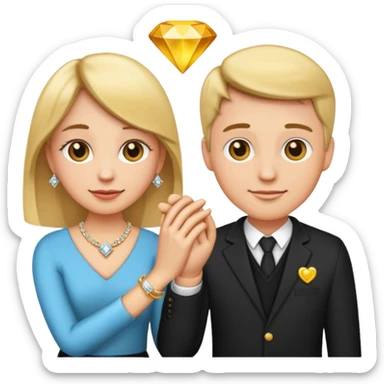 Aesthetic Engagement couple ring emoji sticker