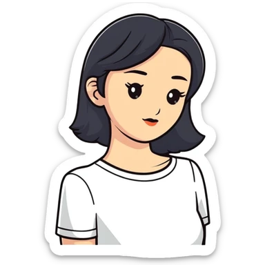 confident woman cartoon for cosmetic surgery advertisement sticker