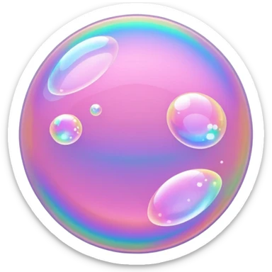 pink holographic bubbles glittter sticker