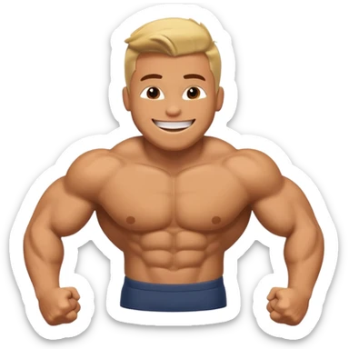 Buff roblox character doing a pushup emoji sticker