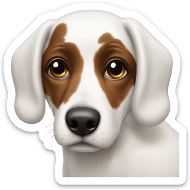 white dog with black patch on eye with brown eyes  sticker