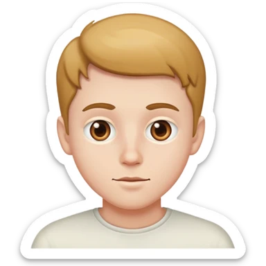 a basic white boy white heart eyes sticker