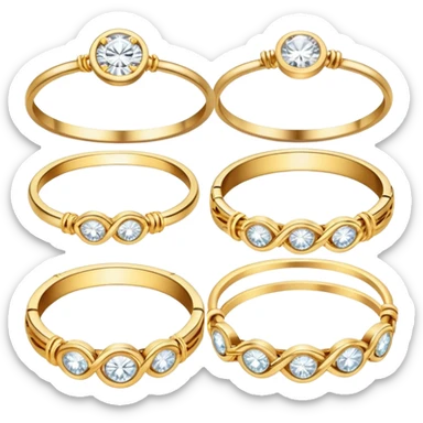 jewelry shop with diamond rings and gold bracelets sticker