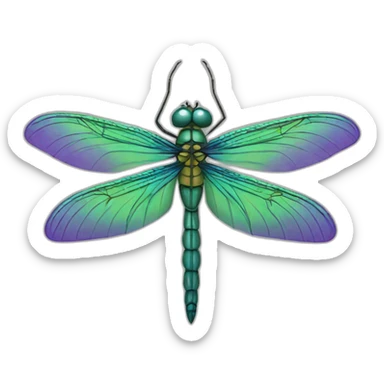 Three headed dragon fly sticker